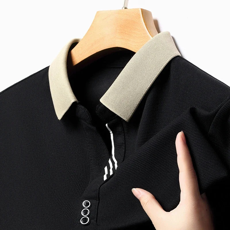 Men's Solid Color Casual Fashion Short Sleeved POLO Shirt Summer Comfortable Top