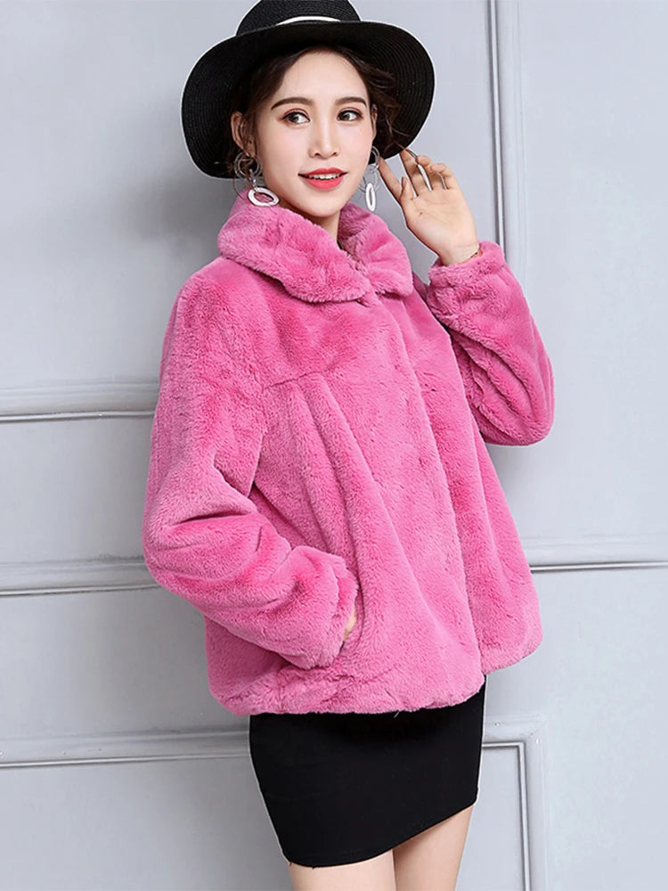 Fur Jacket Women Long Sleeve Coat