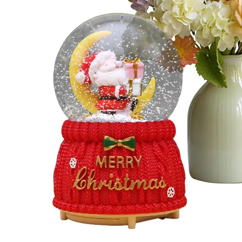 Christmas Snow Globe Santa On The Moon Musical Water Globe Merry Christmas Glitter dome