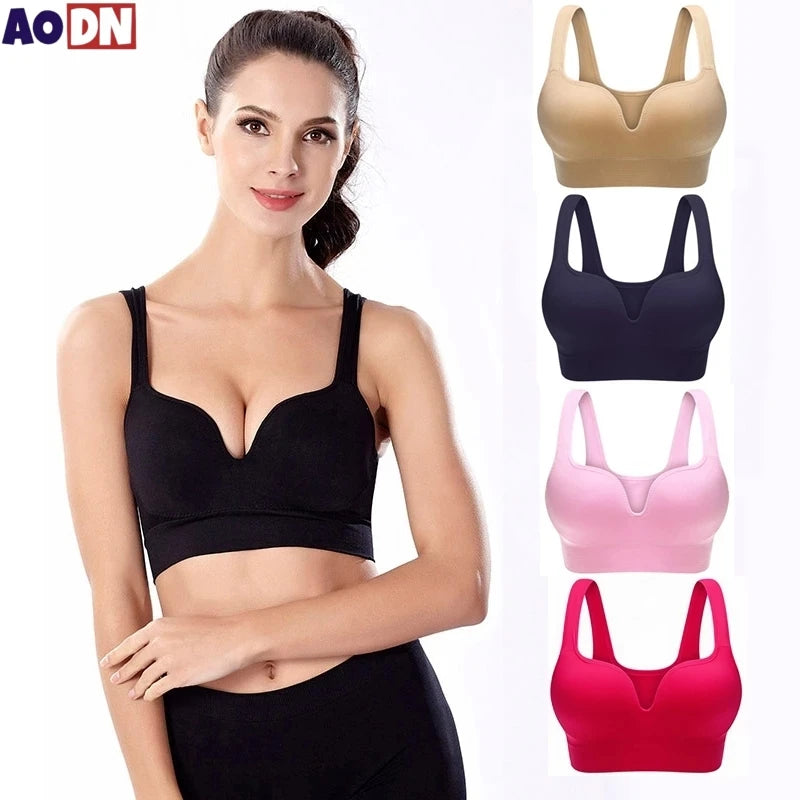 Sports Vest Breathable No Steel Ring 3D Cup Bra Yoga Bralette Women's Underwear Fitness Running Adjustable Brassiere