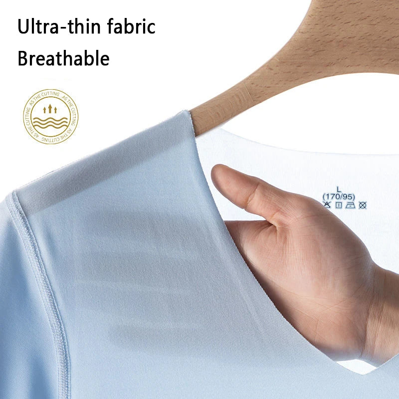 Summer Seamless Breathable Ice Silk T-Shirt Vest Men's
