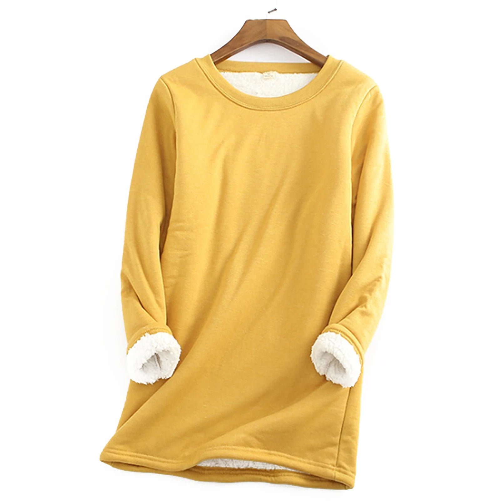 Women's Warm Fleece Top Lady Autumn Warm Sweater Suitable for Going Shopping Wear