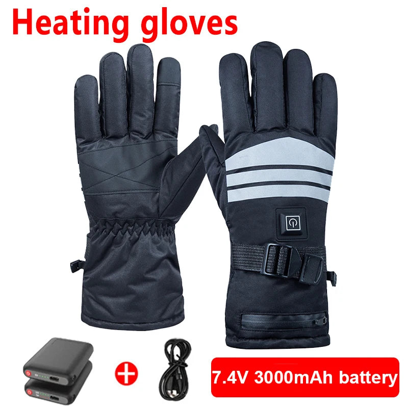 Heated Rechargeable Gloves Electric Heated Gloves Thermal Heat Gloves Winter Warm Skiing Snowboarding Hunting Fishing Cycling