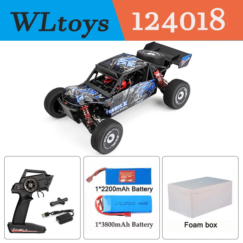 124017 124007 75KM/H  RTR 2.4G Racing RC Car Brushless 4WD Electric High Speed Off-Road Drift Toys