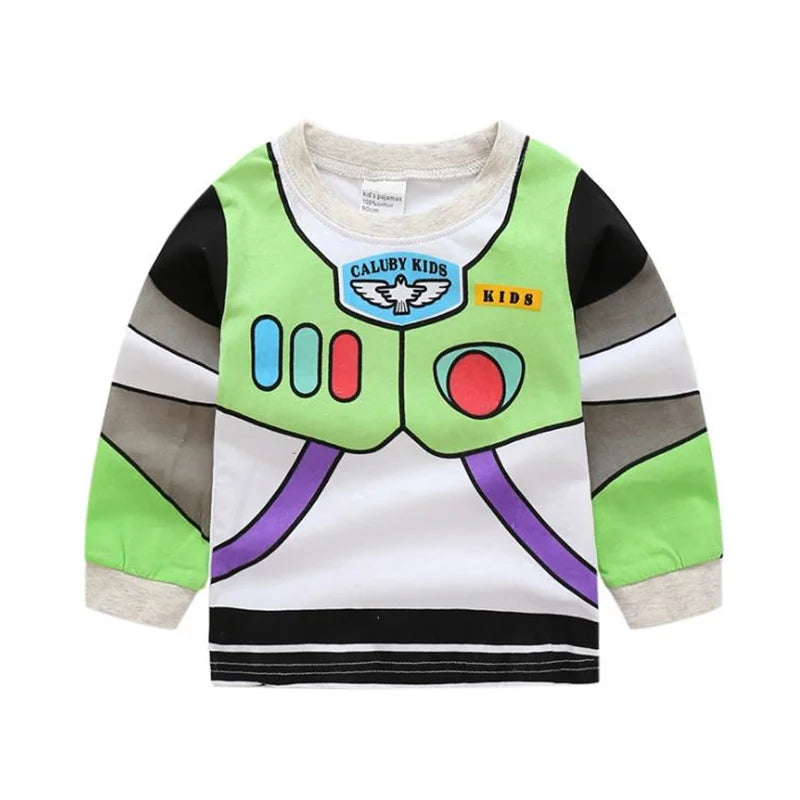 Children Halloween Anime Cartoon Woody And Buzz Lightyear Cosplay Costum Boy Girl Sweatshirt And Pants Baby Pajama Set 2-piece