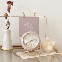 Light Alarm Clock with Night Light Silent for Bedroom Decoration Small Quartz