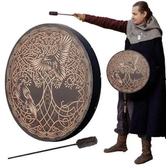 Shamanic Drum Shaman Drum Tree-of-Life And Bird Siberian Drum