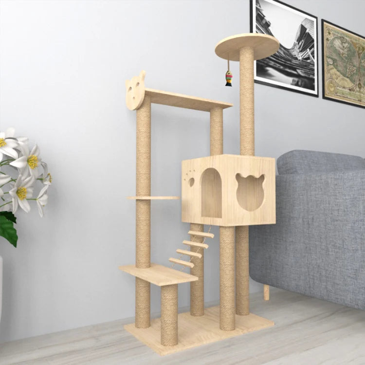 Overseas New Selling High Quality Cute Multifunctional New Zealand Wood Cat Scratching Tree Tower