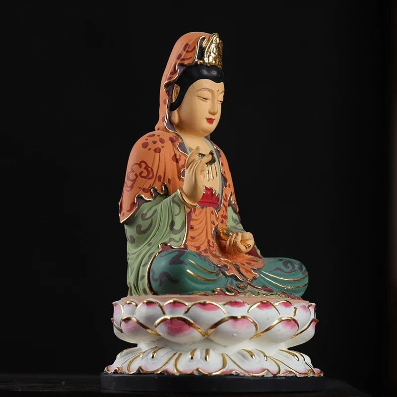 Buddha Figure Statue Guanyin Wood Statue Collection Office Decoration Home Décor Wood Sculpture