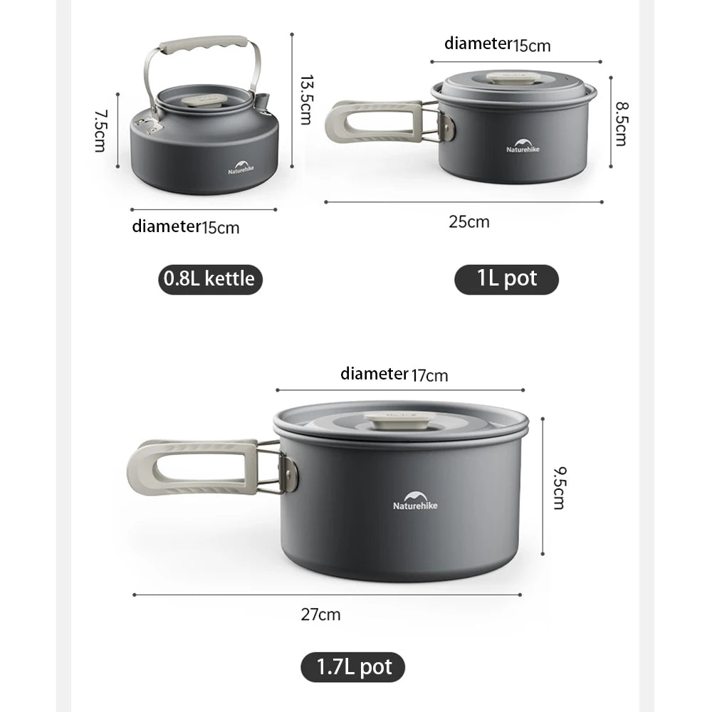 Outdoor Pot Set,Camping Cooking Equipment,Portable Stainless Steel Frying Pan Hanging Pot,Hiking Picnic Tableware