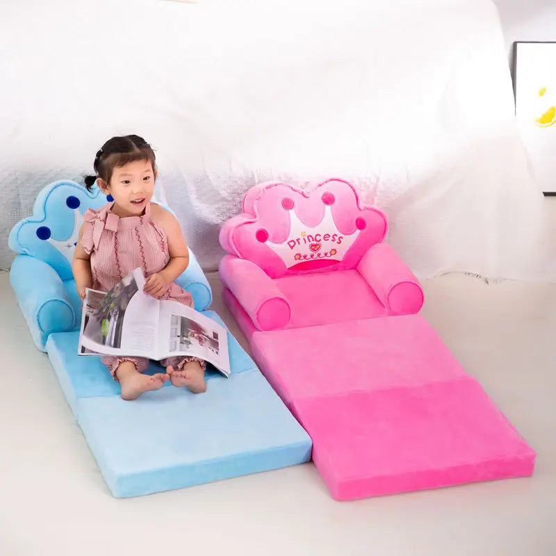 Kids Couch Children Sofa Cute Cartoon Lazy Folding Small Sofas Bed Girl Princess Baby Toddler