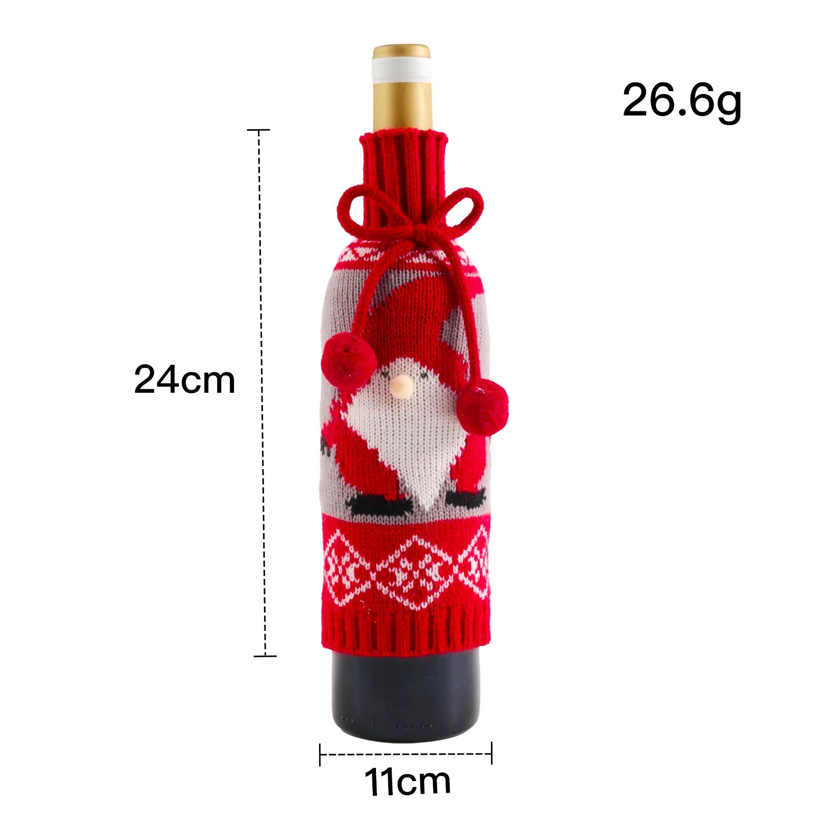 Christmas European And American Style Knitted Faceless Old Man Long Beard Wine Bottle Set