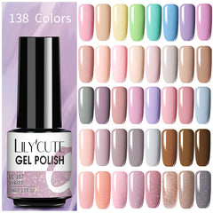 Gel Nail Polish Bright Color Nail Gel Semi Permanent UV Varnish Manicure Soak Off Top Base