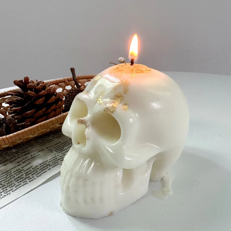 3D Skull Candle Silicone Mold Halloween DIY Handmade Epoxy Resin Mold Desktop Ornament