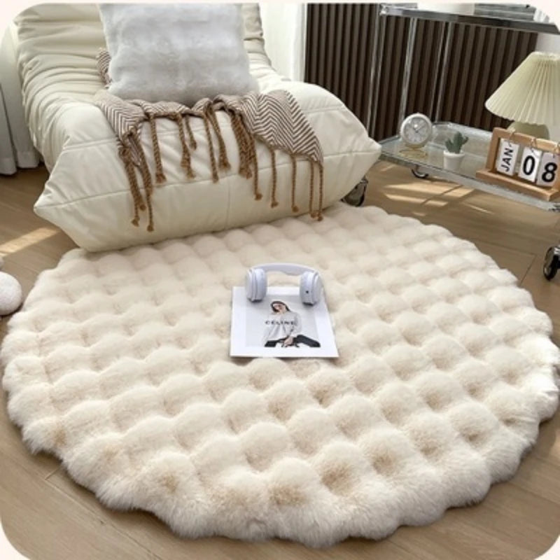 Non Slip Shaggy Rug Room Decor Plush Round Carpets for Living Room