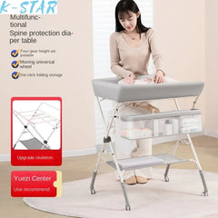 K-star Multi Functional Diaper Table Baby Care Table Foldable Portable Baby Bed Adjustable Height And Mobility For Changing 2024