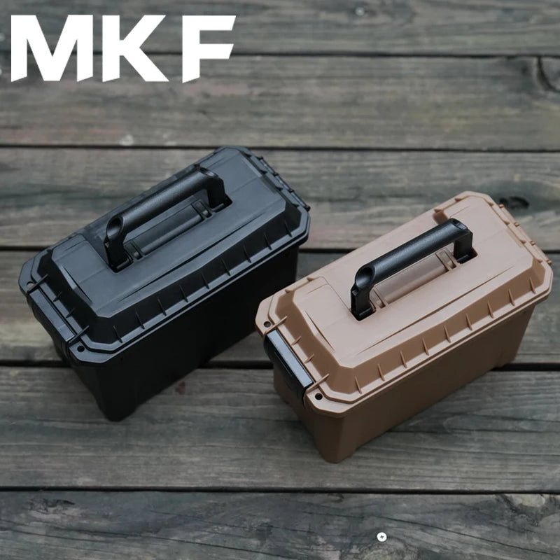 Tactical Portable Pistol Ammo Box Outdoor Portable Suitcase Military ABS Plastic Sealed Safety Equipment Storage Tool Box