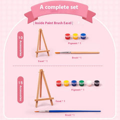 Children DIY Coloring Suit Cartoon Animals Drawing Board Easel Pigment Brush Painting Set Kids Gift Beginner Art Study Supplies