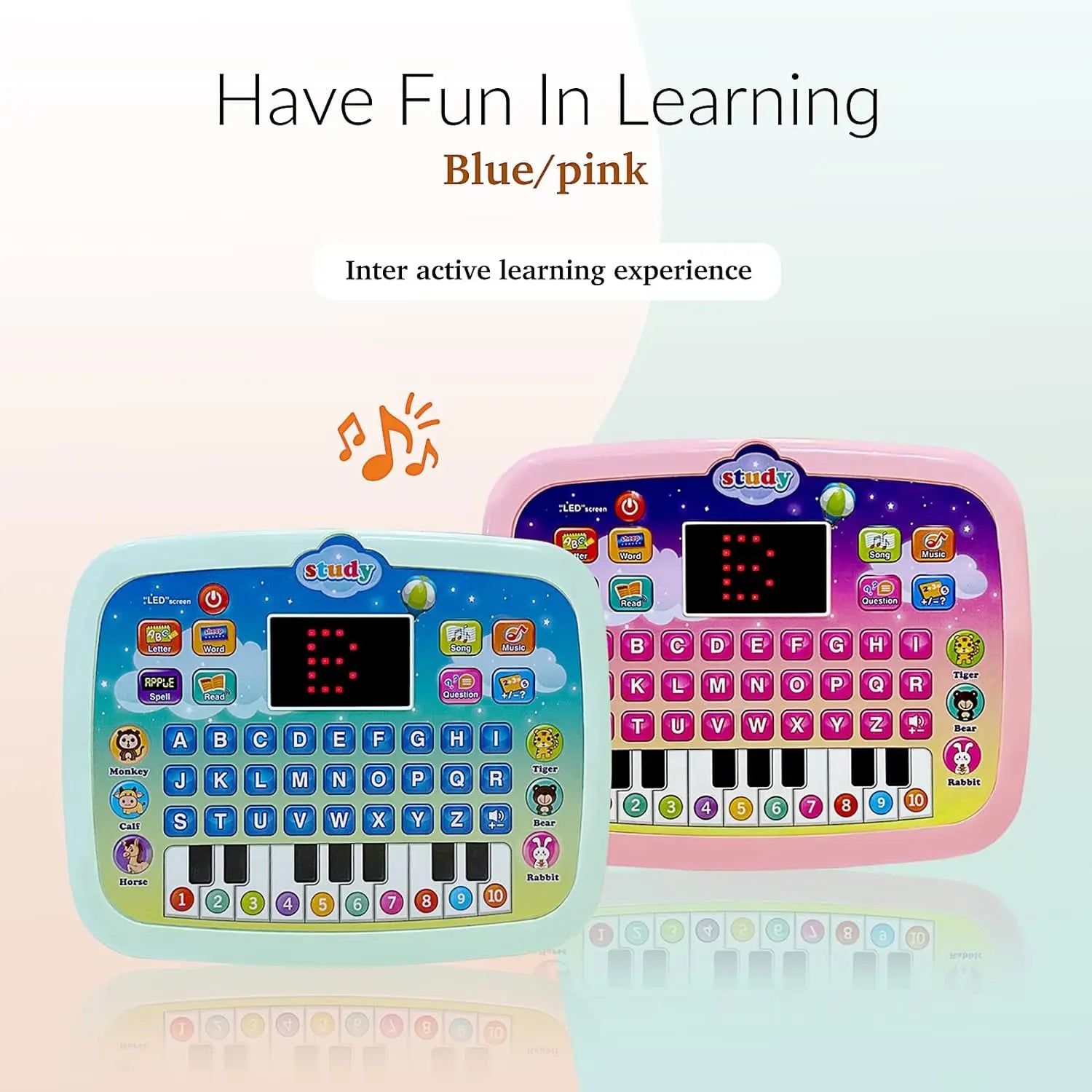 Kids Tablet, Educational Learning Pad with LED Screen