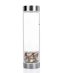 Crystal Water Bottle Energy Stone Purification Degaussing Removable Bottom