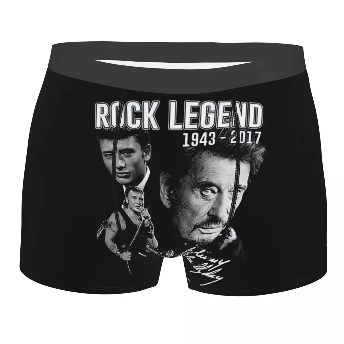 Custom Male Fashion Johnny Hallyday Underwear French Singer Rock Music Boxer Briefs Soft Shorts Panties Underpants