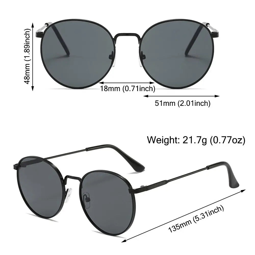 Retro Vintage Round Polarized Sunglasses Men Brand Designer Sun Glasses