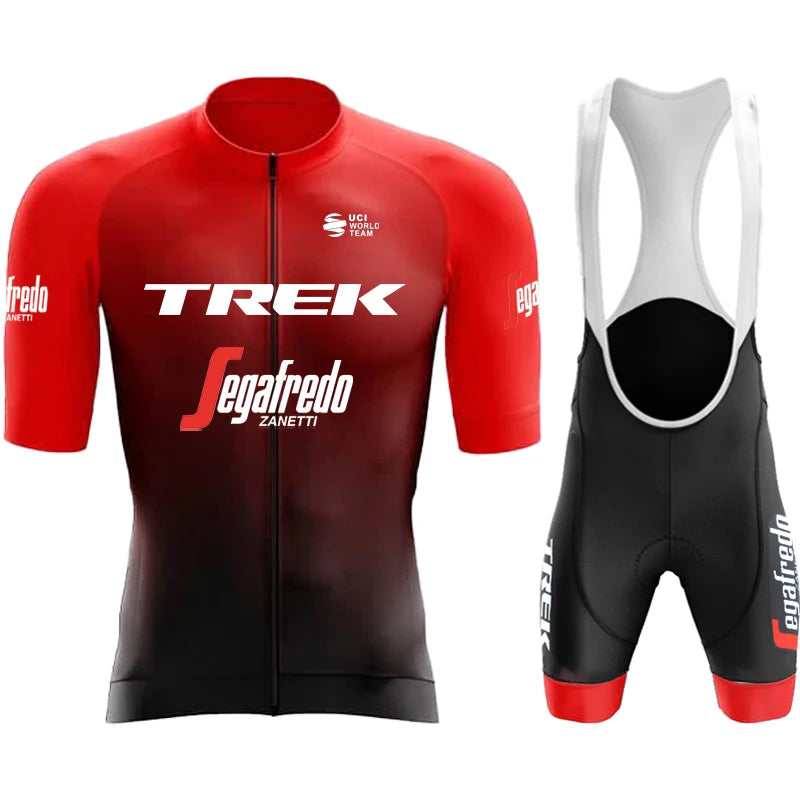 TREK Men's Cycling Clothing Man Jersey Pants Gel Laser Cut Clothes Mountain Bike 2024 Mtb Suit Shorts Complete Sports Set Summer