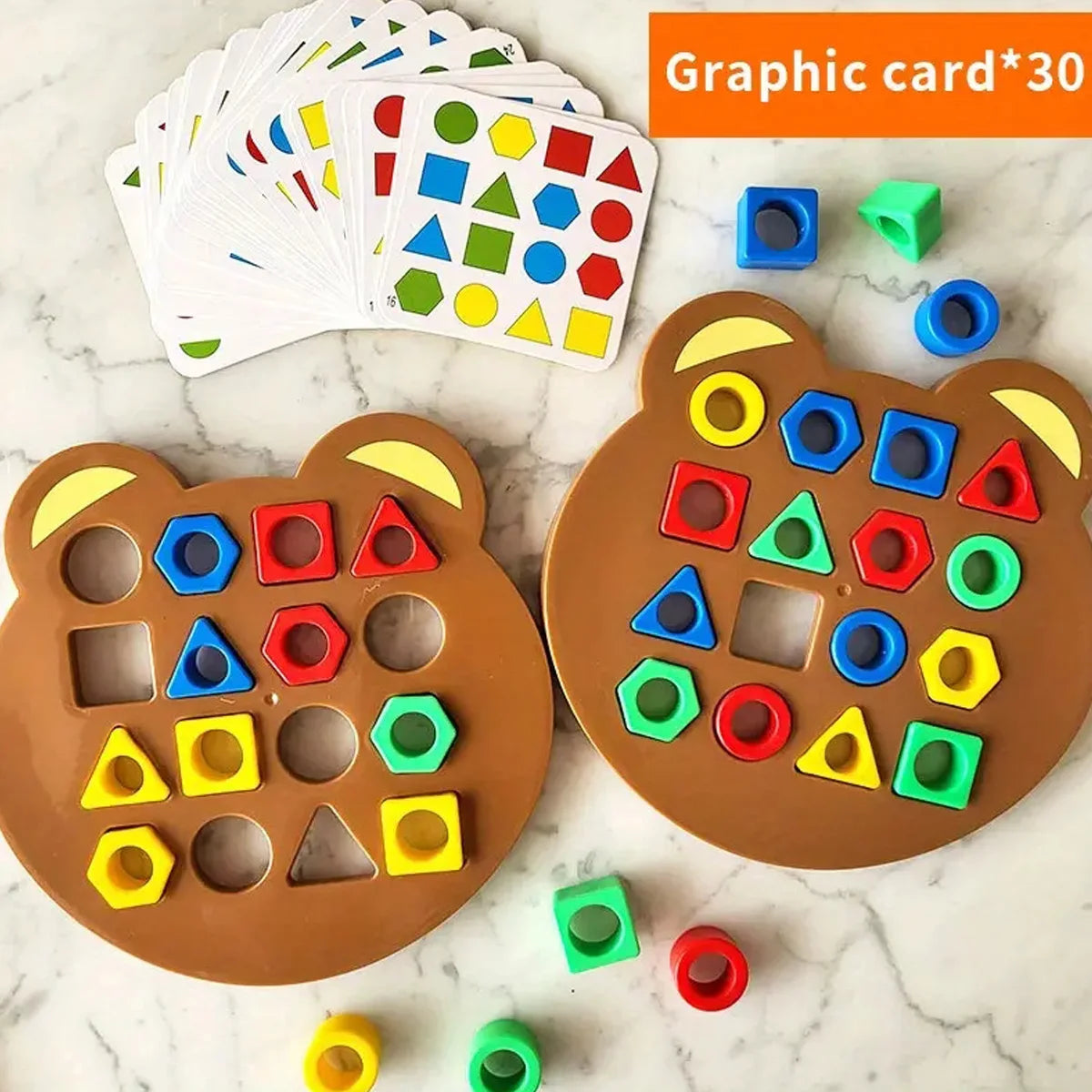 1pcs geometric matching battle game toys, double battle decompression parent-child interactive desktop toys