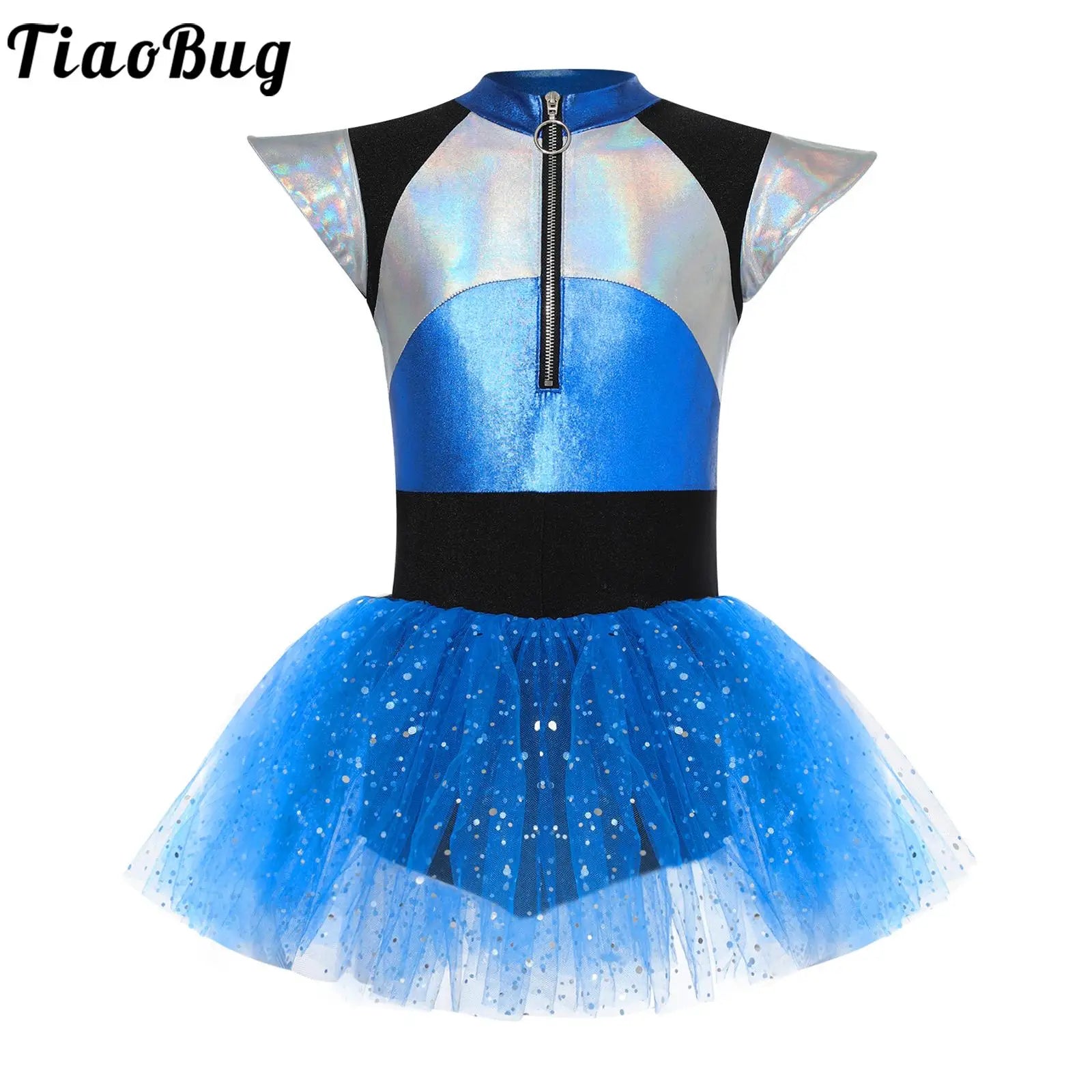 Kids Girls Alien Cosplay Costume Cheerleading Dance Dress