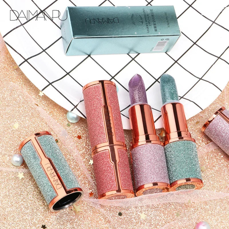 Color Changing Glitter Lipstick Waterproof Longlasting Moisturizing  Lip Makeups