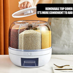 Kitchen Rotation 6kg Plastic Pet Rice Grain Dispenser Food Container