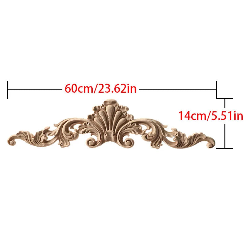 Wood Carving Natural Wood Appliques Door Furniture