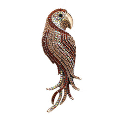 Retro Colored Rhinestone Parrot Brooch Animal Brooches Pin for Women Girls Clothing Accessories