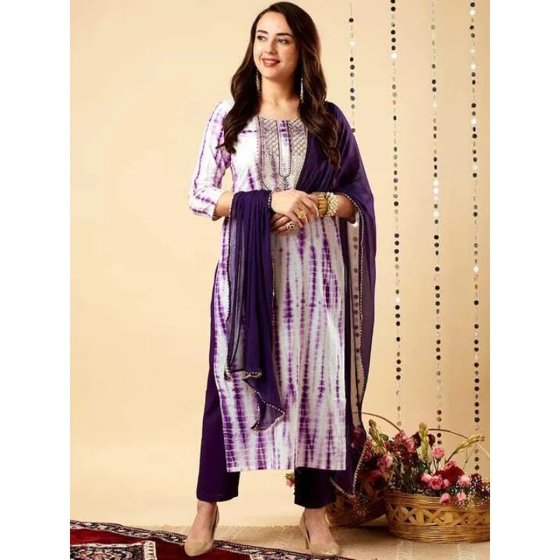 Women Indian Salwar Suit Printed Wedding Partywear Kurti Palazzo Dress.