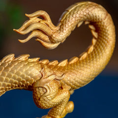 Dragon Protecting the Four Seas - Ornate Wooden Sculpture for Home and Office Art Décor