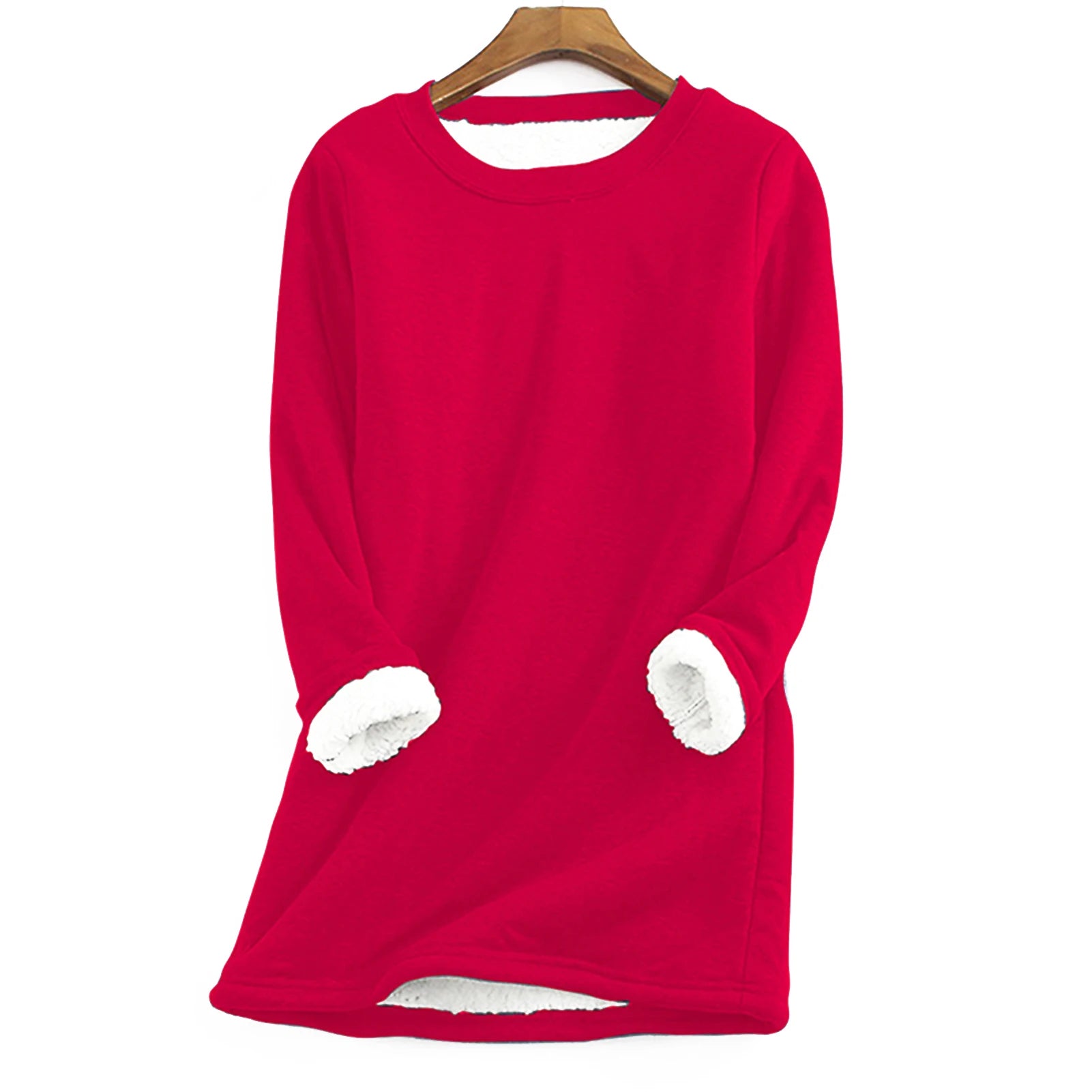 Women's Warm Fleece Top Lady Autumn Warm Sweater Suitable for Going Shopping Wear