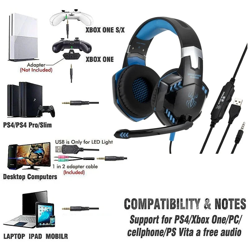 Headworn Wired Headphone G2000 Game Headset For PC Desktop