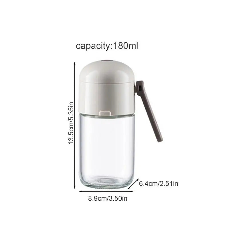 Salt Shaker Glass Seasoning Salt Shaker Jars Portable Press-Type Seasoning Bottle Sugar Shaker