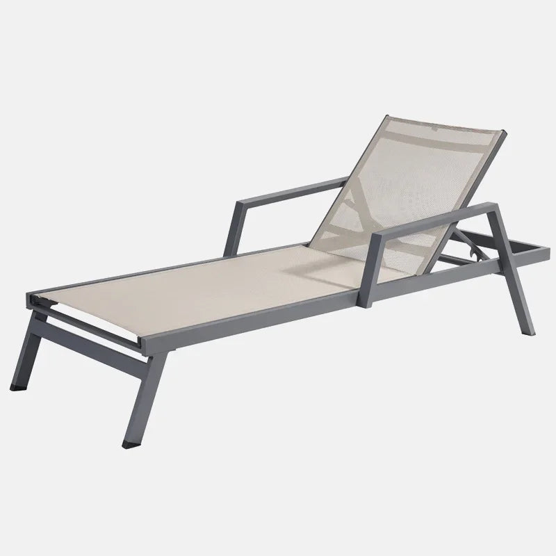 Modern Patio Garden Exterior Poolside Chaise  Sunbed Furniture Outdoor Pool Aluminum Sun Lounger Chairs