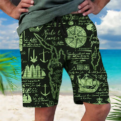 3D Patriotic Skull Print Men's Shorts Comfortable Stretchy Suorts Summer Clothing Oversized Sport Shorts