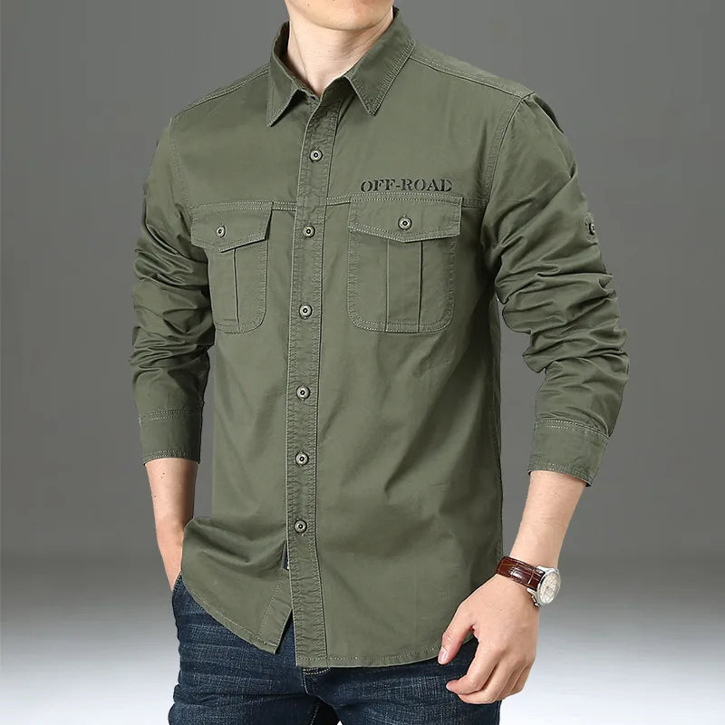 Men's casual loose long-sleeved shirt