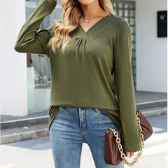 Plus Size Plus Size Women's Long Sleeve V-Neck T-Shirt