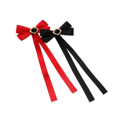 Crystal Ribbon Bow Tie Brooch Pins Women's College Style Uniform Shirts Daily Clothing Accessories Collar Flowers Bow-tie