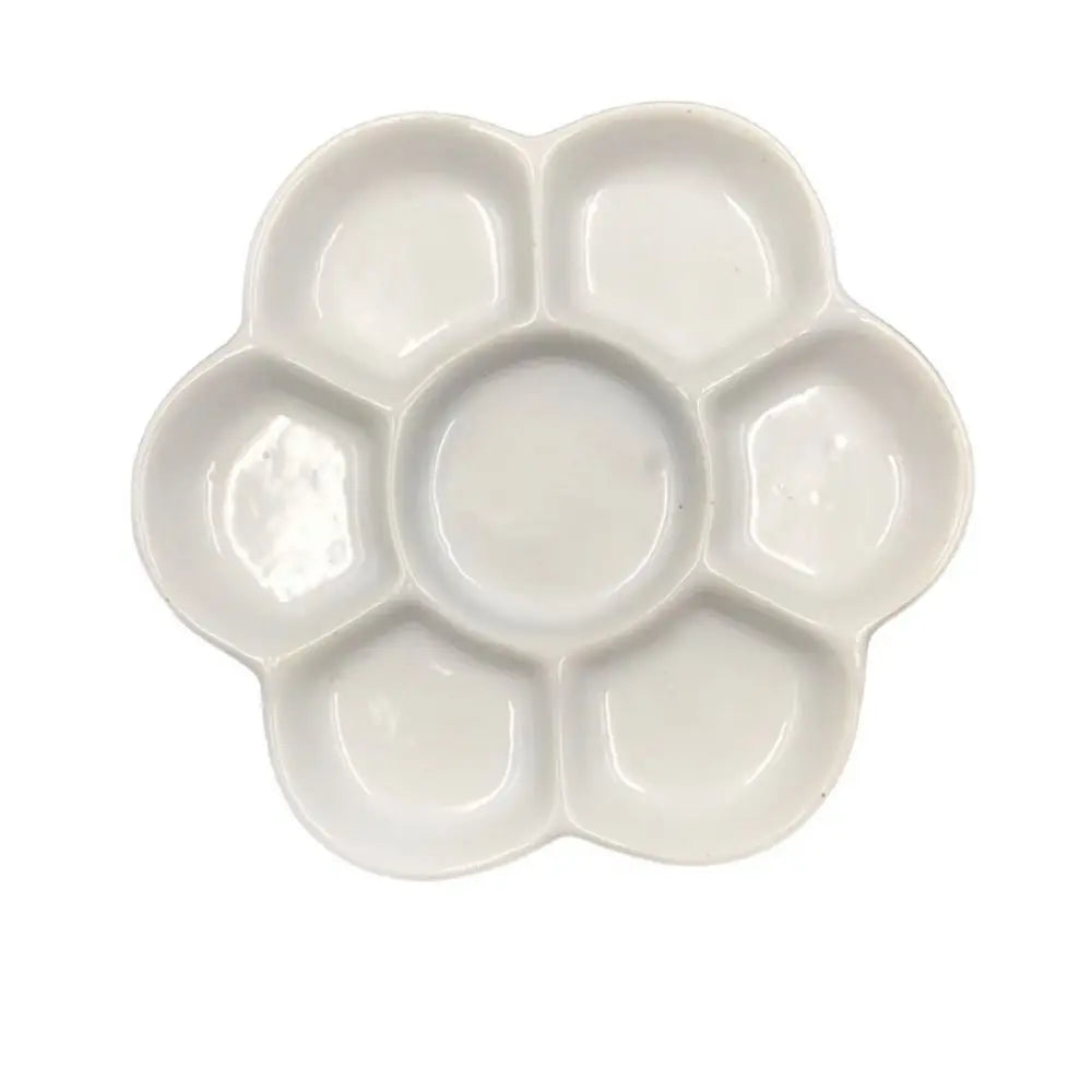 Traditional Ceramic Paint Palette Tray White 6/7 Grid Porcelain Palette 3 Size Portable Plum Blossom Paint Plate Art Supplies