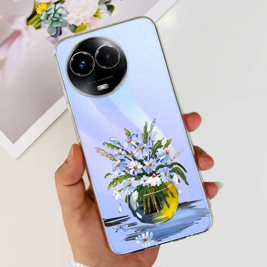 For Realme 11X Case RMX3785 Luxury Marble Butterfly Cover