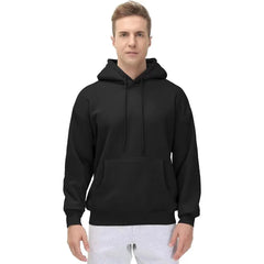 Men's Basic Pullover Hoodie Solid Color Loose Fit Ultra Soft Hooded Sweatshirt With Pockets