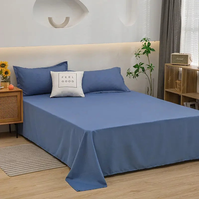 Luxury Bed Sheets Soft Comfortable Cotton Flat Sheet Solid Color Bedsheet