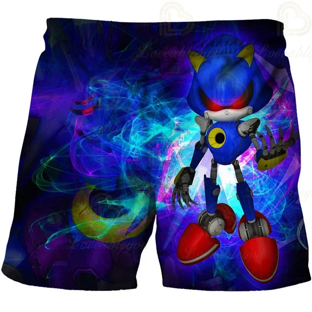 Cartoon Anime Sonics Shorts Kids Clothes Boys Harajuku Cute Girls Short Slevve Casual Children Summer Fashion Boy Boy Pants