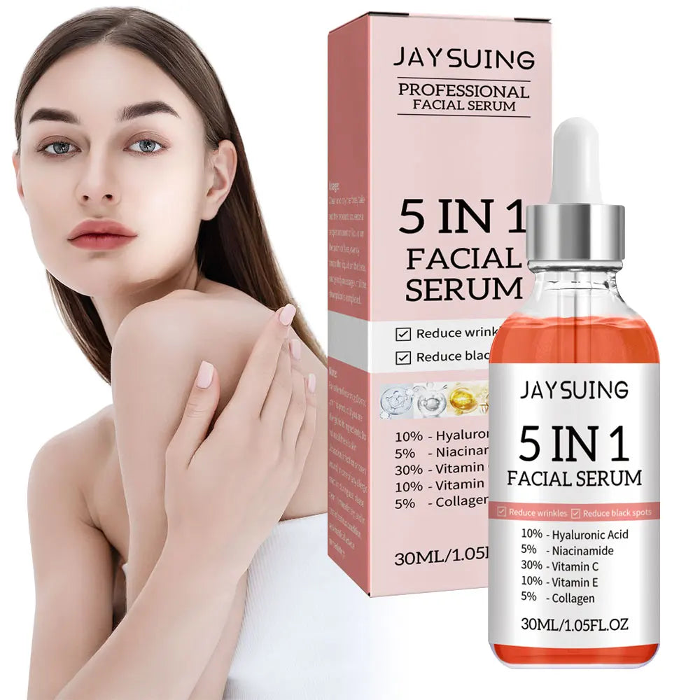 5 In 1 Moisturizing Facial Serum Brightening Liquid Essence Vitamin C Hyaluronic Acid Serum Beauty Skin Care