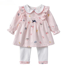 T-Shirts Pants Sets Floral Newborn Korean Elegant Princess Girls Clothes Children Costumes Tops